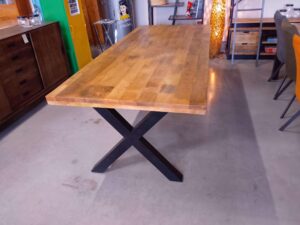 TABLE RECTANGULAIRE 200CM MANGUIER MASSIF PIEDS X