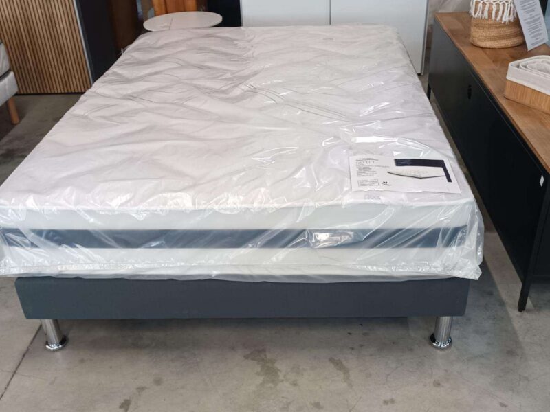 ENSEMBLE SOMMIER + MATELAS REFLET 160X200CM + 4 PIEDS CH. - DESTOCKAGE
