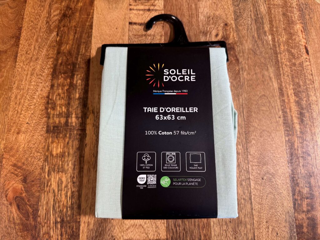 TAIE D'OREILLER 63X60CM EN COTON COLORIS GRIS