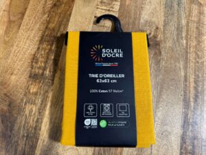 TAIE D'OREILLER 63X60CM EN COTON COLORIS MOUTARDE