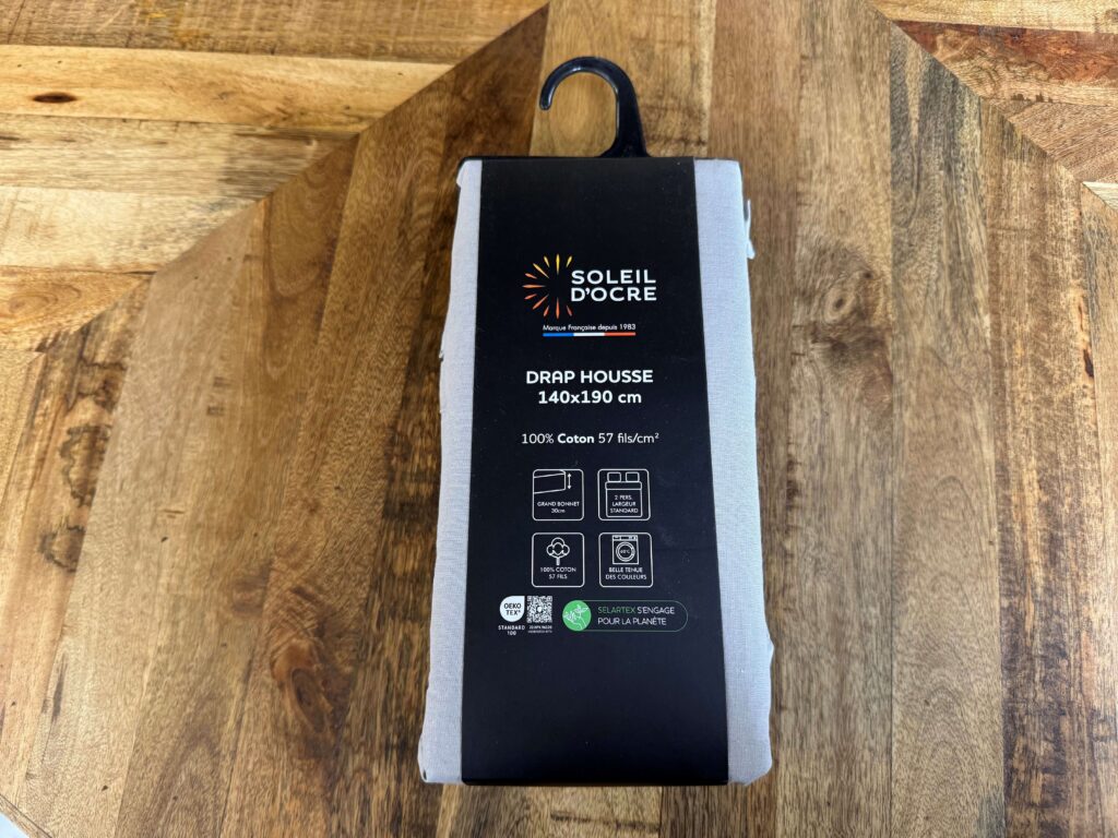 DRAP HOUSSE 140X190CM EN COTON COLORIS GRIS