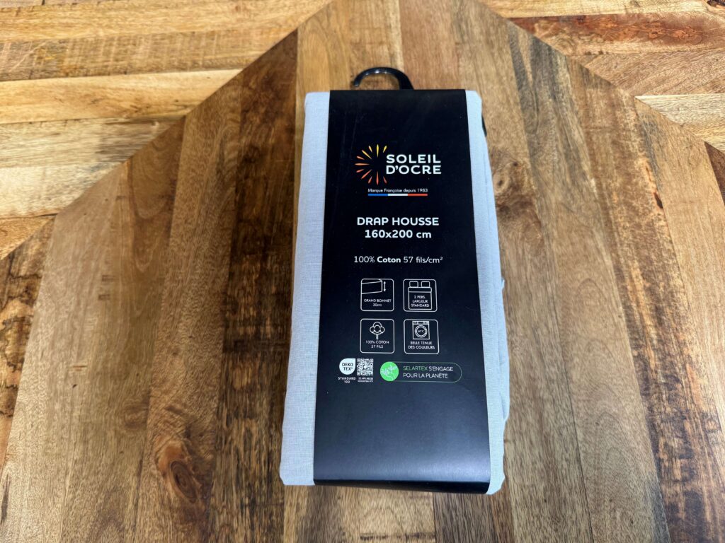 DRAP HOUSSE 160X200CM EN COTON COLORIS GRIS