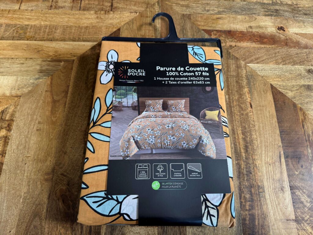 PARURE DE LIT (HOUSSE DE C. 220X240CM + 2 TAIES D'O.) CAMEL 100% COTON