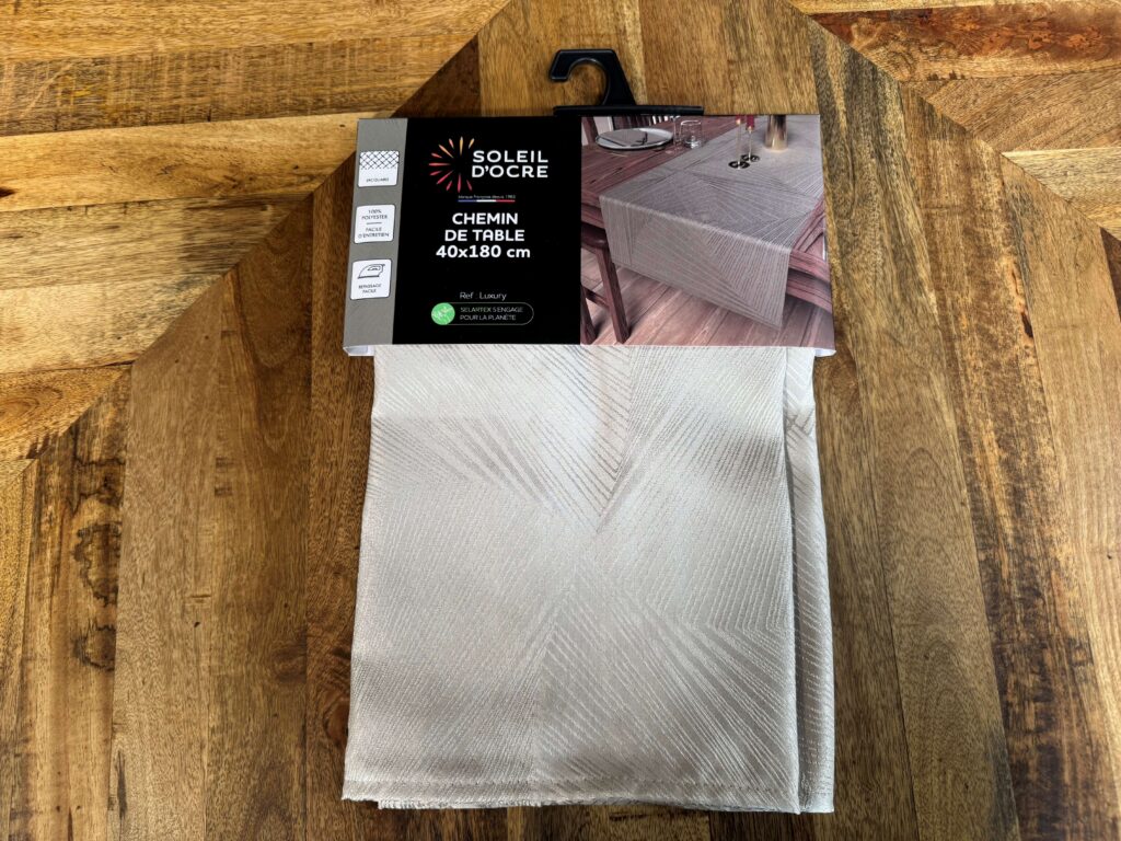 CHEMIN DE TABLE LUXURY 40X180CM COLORIS CHAMPAGNE