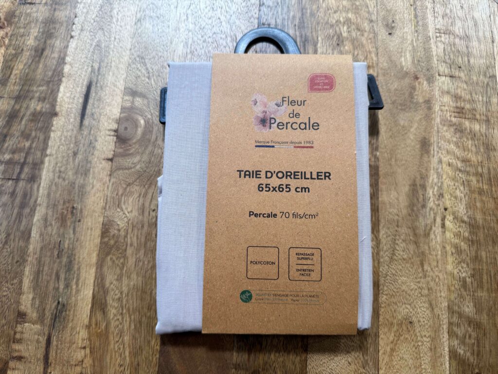 TAIE D'OREILLER 65X65CM PERCALE GAMME HÔTEL COLORIS LIN