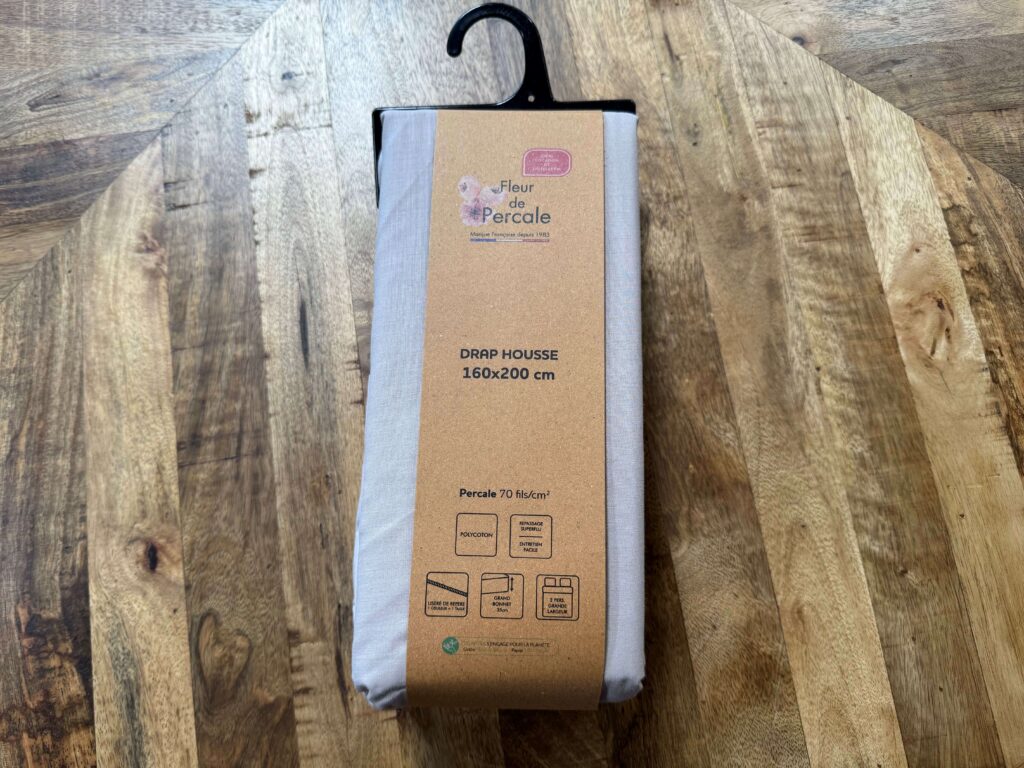 DRAP HOUSSE 160X200CM PERCALE GAMME HÔTEL COLORIS LIN