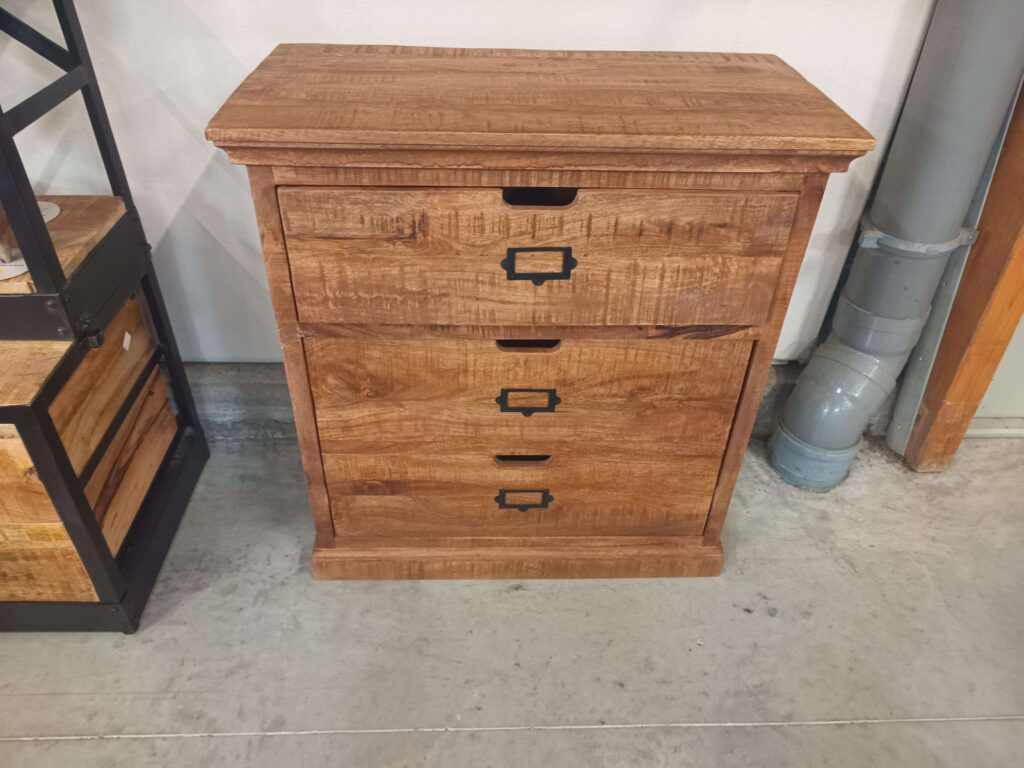 MEUBLE BAR AMOVIBLE 2 TIROIRS MANGUIER - DESTOCK EXPO