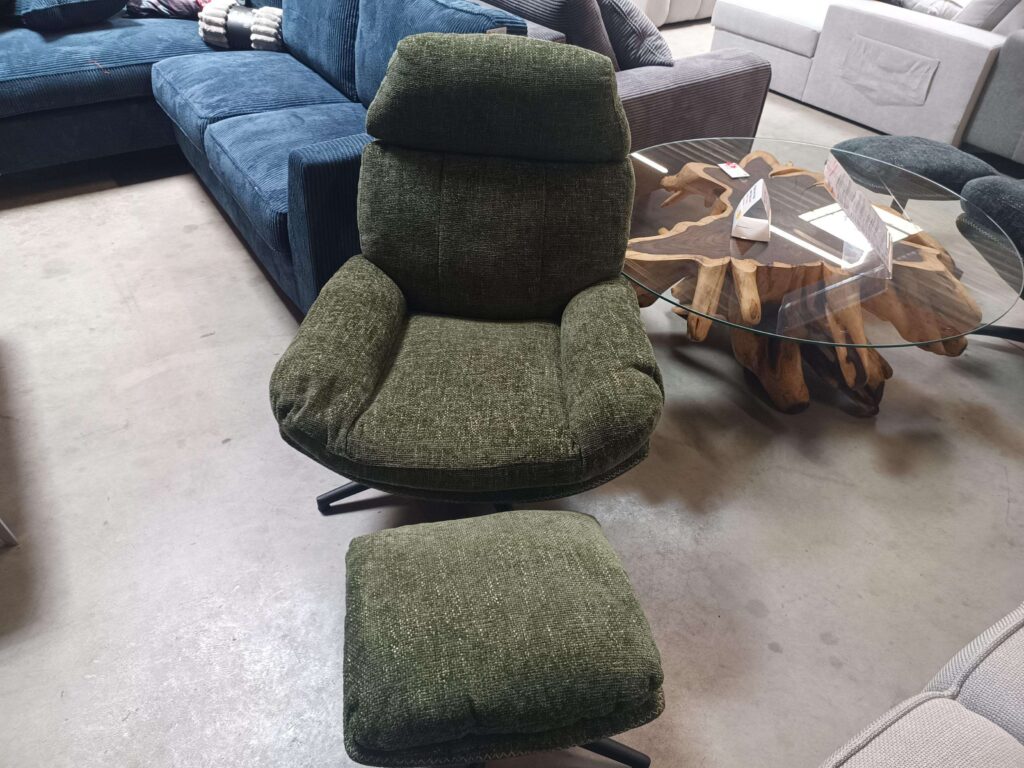 FAUTEUIL AVEC REPOSE PIEDS COLORIS VERT FORET - DESTOCK EXPO