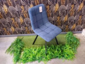 CHAISE CHILI COLORIS BLEU - PIEDS MÉTAL NOIR