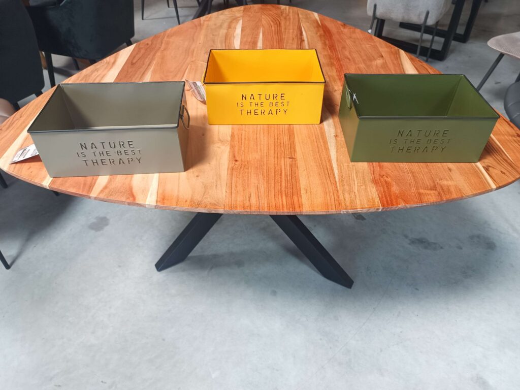 CAISSE EN MÉTAL PM COLORIS VERT / JAUNE OU GRIS