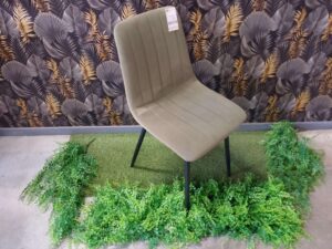 CHAISE CORK VELOURS KAKI (VELVET38) - PIEDS MÉTAL NOIR