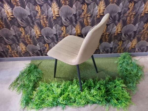 CHAISE CORK VELOURS KAKI (VELVET38) - PIEDS MÉTAL NOIR – Image 3