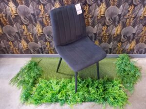 CHAISE CORK VELOURS GRIS ANTHRACITE (VELVET97) - PIEDS MÉTAL NOIR