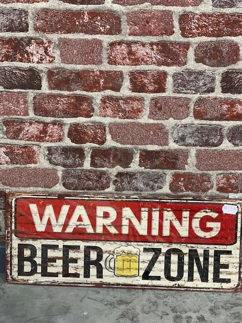PLAQUE METAL  WARNING