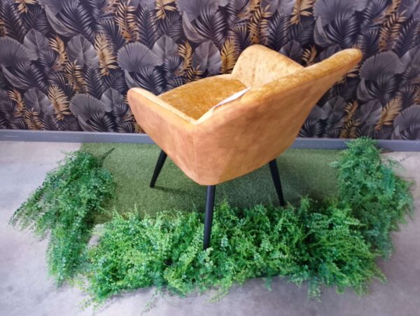 CHAISE/FAUTEUIL LEA BIMATIERE COLORIS CURRY - PIED MÉTAL NOIR PIVOTANT – Image 2