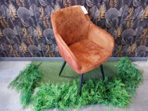 CHAISE/FAUTEUIL LEA BIMATIERE COLORIS TERRACOTTA - PIED MÉTAL PIVOTANT