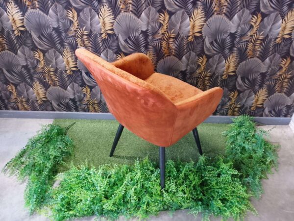 CHAISE/FAUTEUIL LEA BIMATIERE COLORIS TERRACOTTA - PIED MÉTAL PIVOTANT – Image 2