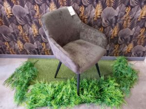 CHAISE/FAUTEUIL LEA BIMATIERE COLORIS VERT - PIED MÉTAL PIVOTANT