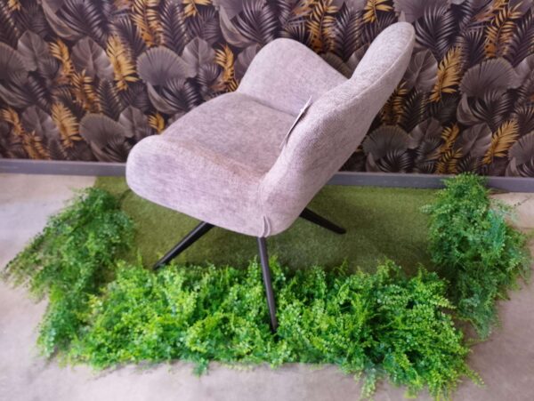 CHAISE/FAUTEUIL LORIE TISSU GRIS (14) - PIED MÉTAL NOIR PIVOTANT – Image 3