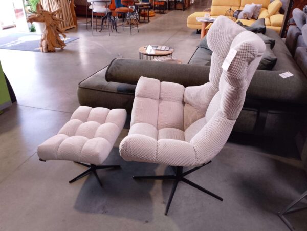 FAUTEUIL SENSI + POUF ASSORTI - GRIS CLAIR - DESTOCK EXPO – Image 2