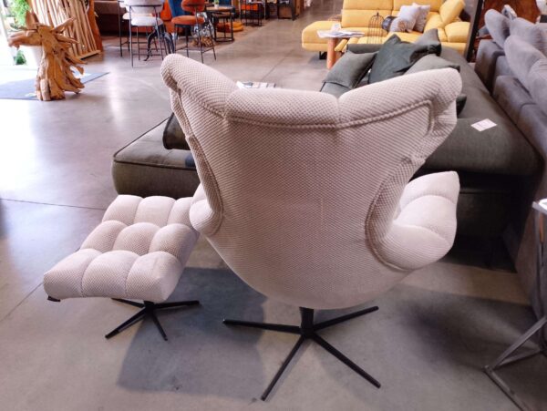 FAUTEUIL SENSI + POUF ASSORTI - GRIS CLAIR - DESTOCK EXPO – Image 3