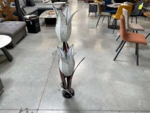 LAMPE TGM FORME TULIPES BLANCHES H.120CM ANNEXE MEUBLE DECO