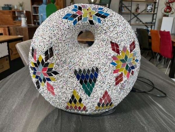 LAMPE DONUT MOSAIQUE 35CM PERLÉE