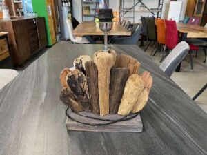 PIED DE LAMPE BOIS FLOTTÉ 30CM ANNEXE MEUBLE DECO