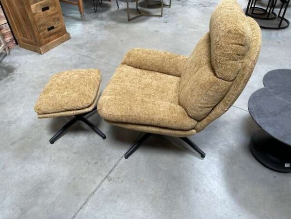 FAUTEUIL AVEC REPOSE PIEDS COLORIS JAUNE MOUTARDE - DESTOCK EXPO – Image 2