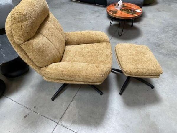 FAUTEUIL AVEC REPOSE PIEDS COLORIS JAUNE MOUTARDE - DESTOCK EXPO – Image 3