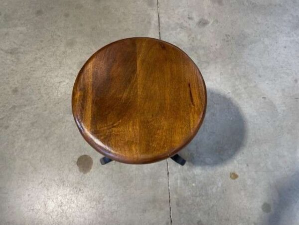 TABOURET RÉGLABLE EN HAUTEUR PIED FONTE DESSUS BOIS - DESTOCK EXPO – Image 2