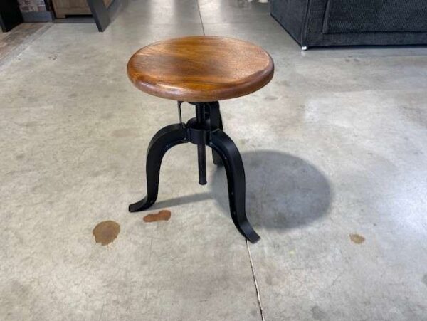 TABOURET RÉGLABLE EN HAUTEUR PIED FONTE DESSUS BOIS - DESTOCK EXPO – Image 3