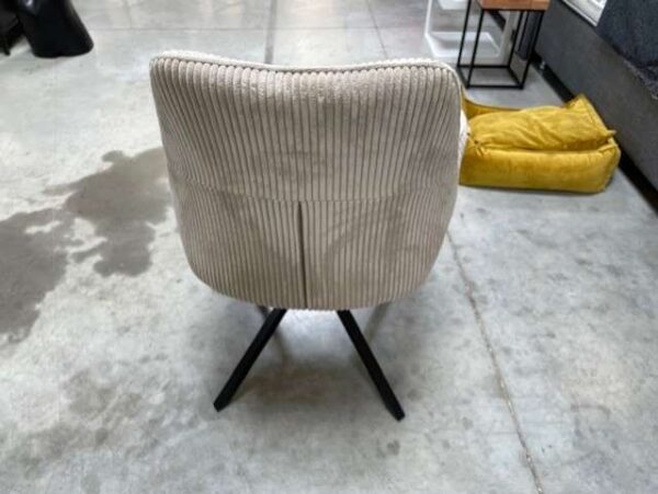 FAUTEUIL PIVOTANT VELOURS CÔTELÉ BEIGE - DESTOCK EXPO – Image 3