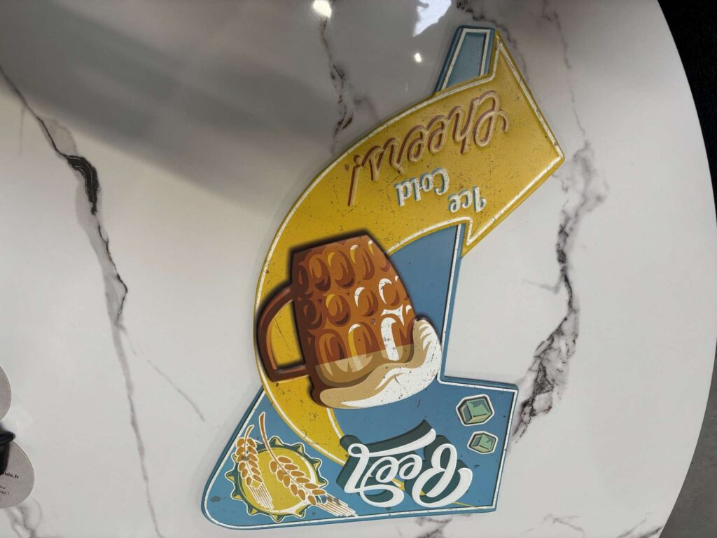 PLAQUE MÉTAL BEER CHEERS 32X52CM