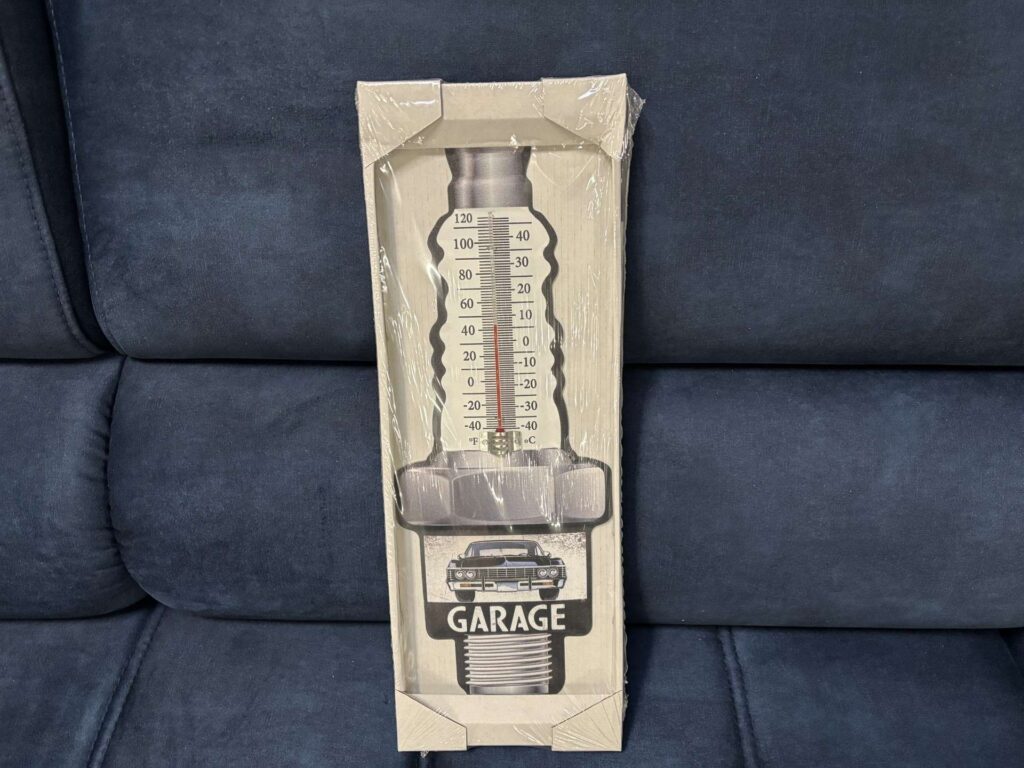 THERMOMETRE MÉTAL GARAGE BOUGIE 15X45CM