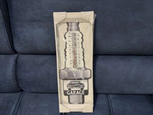THERMOMETRE MÉTAL GARAGE BOUGIE 15X45CM