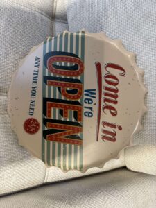 PLAQUE MÉTAL CAPSULE OPEN DIAM.40CM ANNEXE MEUBLE DECO