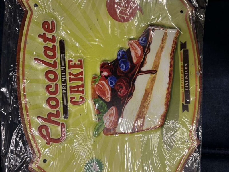 PLAQUE MÉTAL RELIEF - CHOCOLATE CAKE