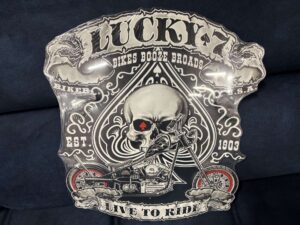 PLAQUE MÉTAL RELIEF - LUCKY 35X40CM