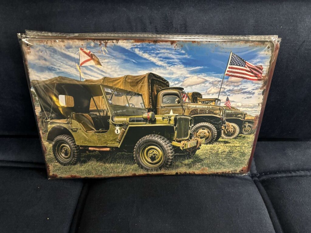 PLAQUE MÉTAL 20X30CM - CAMION MILITAIRE