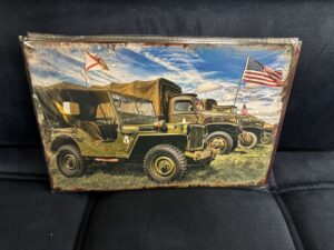 PLAQUE MÉTAL 20X30CM - CAMION MILITAIRE
