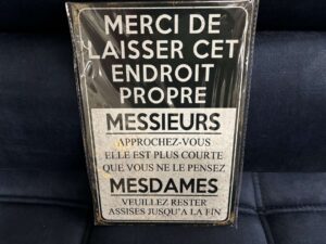 PLAQUE MÉTAL 20X30CM - TOILETTES