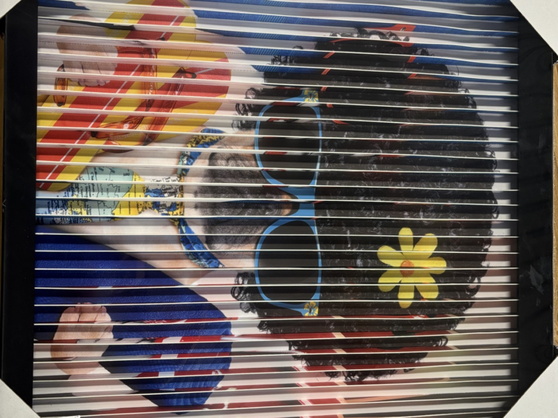 TABLEAU CINETIQUE CHIEN HEUREUX 40X40CM - DESTOCK