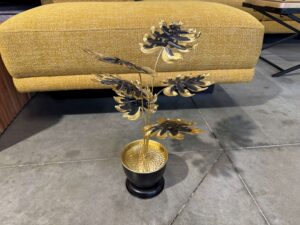 PLANTE DÉCO MONSTERA MÉTAL DORÉ ET NOIR H.39.5CM - DESTOCK