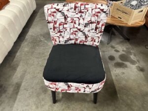FAUTEUIL ABSOLUTE NOIR MOTIFS ROUGE - DESTOCK