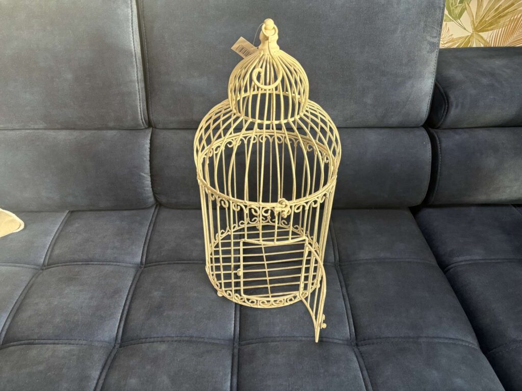 CAGE DÉCORATIVE EN MÉTAL BLANC MM