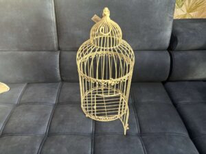CAGE DÉCORATIVE EN MÉTAL BLANC MM