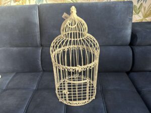 CAGE DÉCORATIVE EN MÉTAL BLANC GM