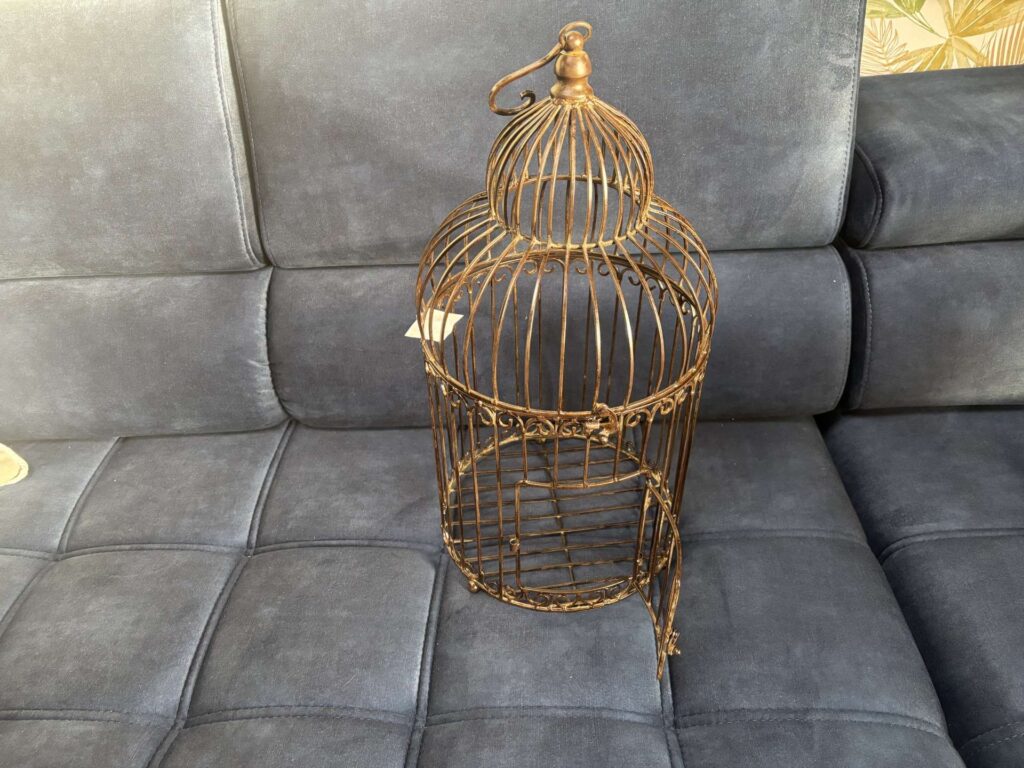 CAGE DÉCORATIVE EN MÉTAL MARRON MM