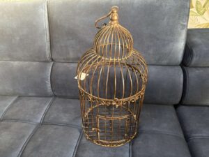 CAGE DÉCORATIVE EN MÉTAL MARRON GM